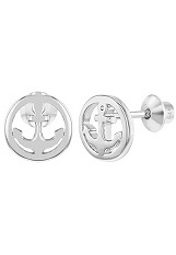 outstanding tiny nautical anchor silver kids earrings 